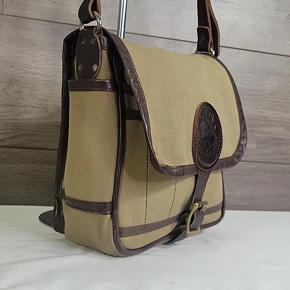 Men's Duluth Pack Tan and Brown Canvas Leather Crossbody Bag